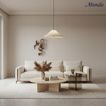 Cargar imagen en el visor de la Galería, Lámpara colgante de lino plisado texturizado Zalen con acabado de tela neutra – Lámpara colgante contemporánea para dormitorio y sala de estar