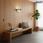 Bild in Gallery-Viewer laden, TF antik inspirierte Wandlampe aus getöntem Gras mit geometrischem Schirm – Art Deco Stil Wandleuchte für Wohnzimmer und Flure