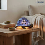 Load image into Gallery viewer, TiffStar Tortoise Art Glass Accent Lamp – Retro Style Decorative Bedside Lamp for Cozy Reading