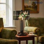 Load image into Gallery viewer, Culletto Rectangular Stained Glass Mosaic – Artisan Style Table Lamp for Bedroom and Hallway Accent Lighting