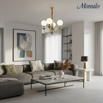 Charger l'image dans la visionneuse de galerie, Lustre sphérique en pierre de luxe moderne Radiara, design sculptural en couches pour salon et hall d'entrée