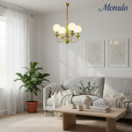 Charger l'image dans la visionneuse de galerie, Lustre sphérique en pierre de luxe moderne Radiara, design sculptural en couches pour salon et hall d'entrée