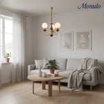 Charger l'image dans la visionneuse de galerie, Lustre sphérique en pierre de luxe moderne Radiara, design sculptural en couches pour salon et hall d'entrée