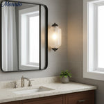 Charger l'image dans la visionneuse de galerie, Applique murale vintage en verre laiteux festonné Eloise - Éclairage d'appoint moderne pour salle de bain et chambre