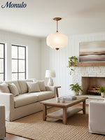 Load image into Gallery viewer, Eloise Scallop Vintage Milk Glass Semi-Flush Mount Pendant Light