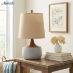 Load image into Gallery viewer, Avero Ambient Table Lamp with Artistic Ribbed Fabric Surface for Sofa Side Table and Desk