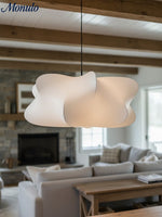 Cargar imagen en el visor de la Galería, Lámpara colgante de seda Oslan en forma de nube con pantalla de tela - Nordic Drum Light Design