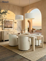 Load image into Gallery viewer, Dumora Linen Drum Pendant Light - Modern White Drum Shade For Dining