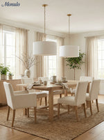 Load image into Gallery viewer, Dumora Linen Drum Pendant Light - Modern White Drum Shade For Dining