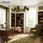 Cargar imagen en el visor de la Galería, Lámpara de araña plisada Luvora de 6 luces: moderna elegancia de latón para comedores