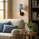 Load image into Gallery viewer, Rowan Drum Shade Wall Sconce – Fabric Sconce Light for Cozy Cottage Lighting