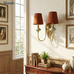 Load image into Gallery viewer, Rowan Classic Fabric Shade Sconce – Ceramic Wall Light for Hallway or Bedroom