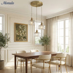 Load image into Gallery viewer, Japanese Vintage Simple Brass Glass Ribbed Cylinder Pendant Light