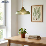 Bild in Gallery-Viewer laden, Verdoma Mid-Century-Modern Hängeleuchte aus strukturiertem Glas – Vintage-Stil für Esszimmer