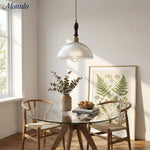 Bild in Gallery-Viewer laden, Verdoma Mid-Century-Modern Hängeleuchte aus strukturiertem Glas – Vintage-Stil für Esszimmer