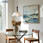 Bild in Gallery-Viewer laden, Verdoma Mid-Century-Modern Hängeleuchte aus strukturiertem Glas – Vintage-Stil für Esszimmer