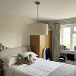 Load image into Gallery viewer, Dumora Linen Drum Pendant Light - Modern White Drum Shade For Dining