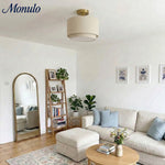 Load image into Gallery viewer, Dumora Double Drum Ceiling Light - Fabric Shade Flush Mount Elegance