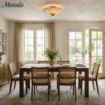 Charger l'image dans la visionneuse de galerie, Plafonnier semi-encastré Elumina Silk avec abat-jour en métal et tissu – Idéal pour le salon et la chambre à coucher