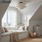 Cargar imagen en el visor de la Galería, Lámpara de techo empotrada Solivara con pantalla de tela y lino: ideal para dormitorios y pasillos.