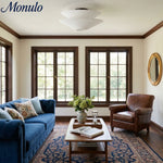 Cargar imagen en el visor de la Galería, Lámpara de techo empotrada Solivara con pantalla de tela y lino: ideal para dormitorios y pasillos.