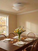 Cargar imagen en el visor de la Galería, Lámpara de techo empotrada Solivara con pantalla de tela y lino: ideal para dormitorios y pasillos.