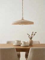 Cargar imagen en el visor de la Galería, Lámpara colgante Elumina con pantalla de seda plisada elegante – Lámpara colgante de estilo Mid-Century para comedor