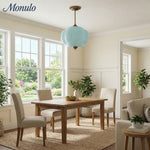 Load image into Gallery viewer, Eloise Vintage Inspired Scalloped Milk Glass Pendant - Modern Accent Light for Kitchen and Bedroom