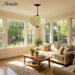 Load image into Gallery viewer, Eloise Vintage Inspired Scalloped Milk Glass Pendant - Modern Accent Light for Kitchen and Bedroom