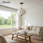 Load image into Gallery viewer, Eloise Vintage Inspired Scalloped Milk Glass Pendant - Modern Accent Light for Kitchen and Bedroom