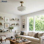Bild in Gallery-Viewer laden, Nalaviro Runde Deckenleuchte - Moderne Glasleuchte für Schlafzimmer