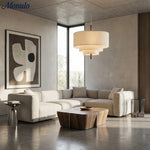 Load image into Gallery viewer, Softlume Wave Linen Shade Pendant Lamp - Modern Light for Dining Room