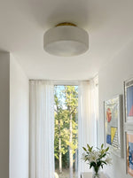 Bild in Gallery-Viewer laden, Pelviona gerippte Glas-Deckenleuchte – zeitgenössische minimalistische Deckenleuchte für Wohnzimmer oder Essbereich