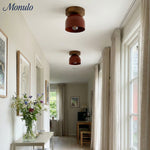 Load image into Gallery viewer, Metio Dome Scandinavian Oak Flush Mount Ceiling Light – Modern Minimalist Design for Living Room & Bedroom