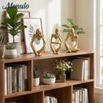 Cargar imagen en el visor de la Galería, Escultura Geométrica de Perro Floxo Decoración Moderna - Arte Minimalista de Hierro para Escritorio