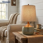 Load image into Gallery viewer, Avero Ambient Table Lamp with Artistic Ribbed Fabric Surface for Sofa Side Table and Desk