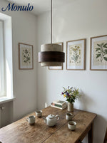 Load image into Gallery viewer, Travertine Wood Pendant Lamp - Modern Organic Hanging Light for Living Room