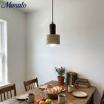Load image into Gallery viewer, WabiLum Minimalist Travertine Wood Pendant Light - Bedroom Dining Lighting