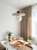 Load image into Gallery viewer, Flying Disc Stone Shade Pendant Light - Modern Minimal Dining Room Focus