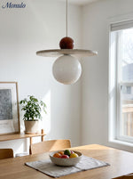 Load image into Gallery viewer, Flying Disc Stone Shade Pendant Light - Modern Minimal Dining Room Focus