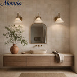 Cargar imagen en el visor de la Galería, Aplique de pared Aurenza con brazo curvo y forma de globo: lámpara de pared industrial moderna para baño, dormitorio y pasillo.
