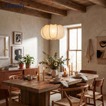 Load image into Gallery viewer, Japandi Silk Pumpkin Pendant Light Fixture for Dining Table, Kitchen Island and Living Room