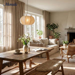 Load image into Gallery viewer, Japandi Silk Pumpkin Pendant Light Fixture for Dining Table, Kitchen Island and Living Room