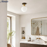 Load image into Gallery viewer, Glorica Opal Glass Semi-Flush Ceiling Light – Mid-Century Modern Fixture for Living Room
