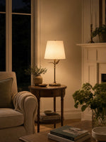 Load image into Gallery viewer, Roven Botanical Forged Metal Vintage Table Lamp - Rustic Accent for Living Room and Bedroom