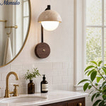 Load image into Gallery viewer, Wabi-Sabi Style Travertine Half-Sphere Design Wall Lamp for Living Rooms and Bedrooms