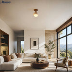 Load image into Gallery viewer, Wabi-Sabi Travertine Dome Ceiling Light