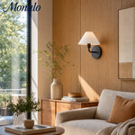 Load image into Gallery viewer, Gilda Fabric Drum Shade Wall Sconce - Modern Brass Accent Light for Bedroom and Hallway