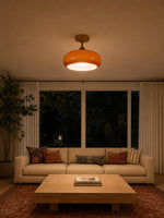 Bild in Gallery-Viewer laden, Bauvia Vintage Bauhaus Glas-Deckenleuchte – Moderne künstlerische Lampe mit Holzfuß für Wohnzimmer N62