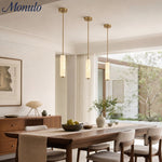 Load image into Gallery viewer, Slender Capiz Shell Cylinder Nordic Pendant Light – For Bedroom and Dining Room